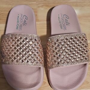 Skechers Pink Glam Sandals with Rhinestone Detail